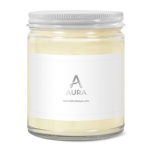9oz Clear Jar Candle | 3"x2" White Label | White Lid